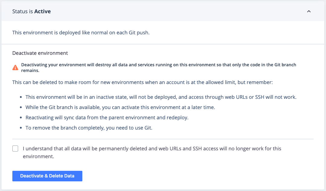 Environment status